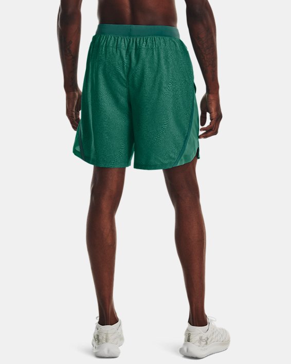 Men's UA Launch 7'' Printed Shorts, Green, pdpMainDesktop image number 1